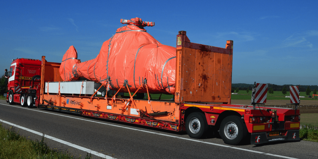 Helictoper loading on truck